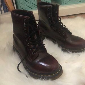 Maroon dr martens